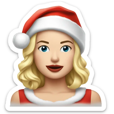Margot Robbie with santa hat sticker