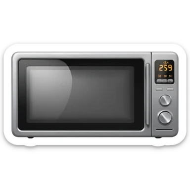 microwave emoji in style of apple sticker