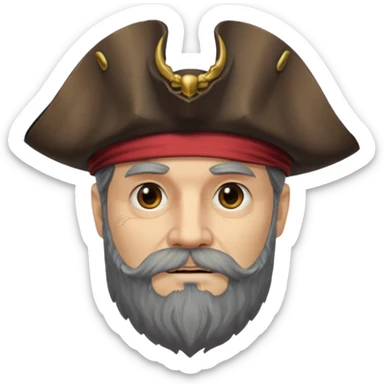 pirate captain bearded sticker