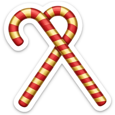 Red and gold candy cane sticker