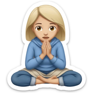 Women begging on hands and knees sticker