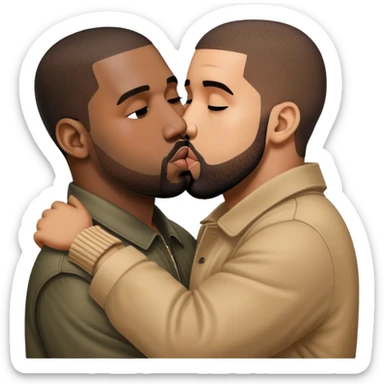 kanye kissing drake sticker