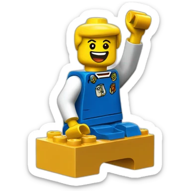 lego brick cheering sticker