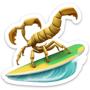 Surfing scorpion sticker