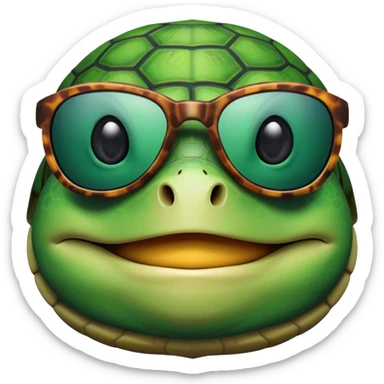 Turtle wearing sunglasses  sticker
