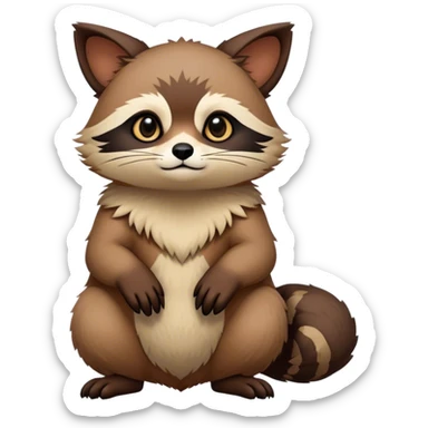 Modern Realistic Rare Fantasy Feline-Vernid-Tanuki-Trico-species by LiLaiRa full body sticker