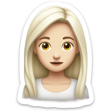 White skin Girl On hold sad sticker