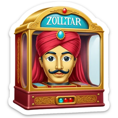 Realistic vintage Zoltar Machine with turban sticker