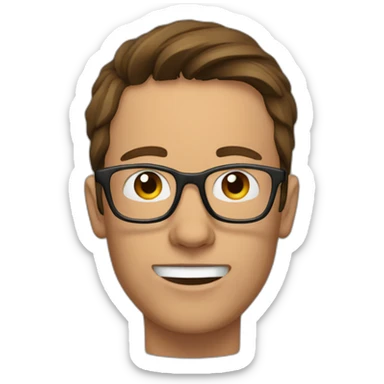 brown-haired man wearing glasses who is not able get a key into a lock sticker