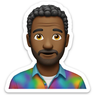 man with a lot of colors sticker