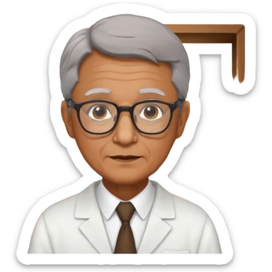 old male Librarian in foreign countries with glasses and librarian uniform sticker
