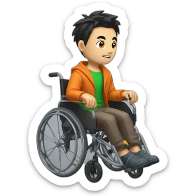 gohan in a wheelchair sticker