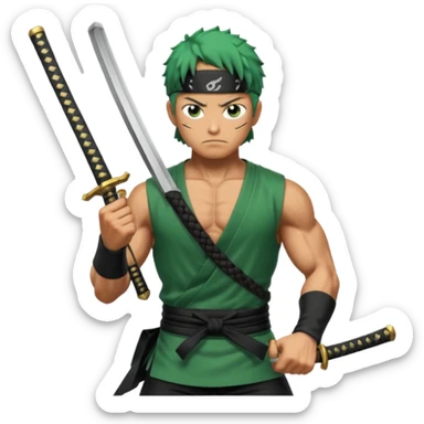 Zoro qui découpe quelqu un sticker