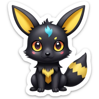 Cool cute edgy kawaii Quilava-Umbreon-animal-creature-hybrid full body sticker
