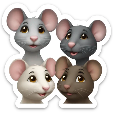 four rats girlfriends sticker