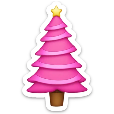 pink christmas tree with presents  sticker
