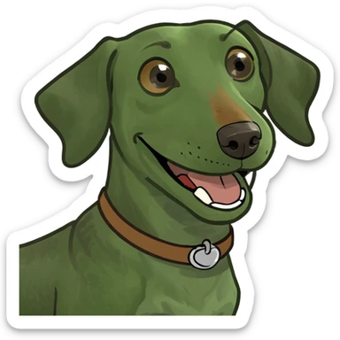 A brown dashhound smiling in Heaven sticker
