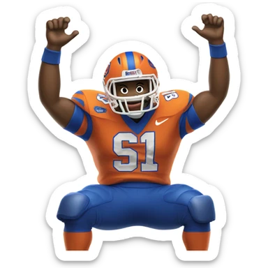 A Gator playing hockey with a Jersey that says SUB in caps . I want the gators Arms up in victory. Maybe kneeling. It needs to look epic sticker