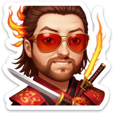 Fire-Wielding Samurai sticker