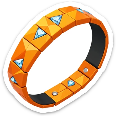 low poly orange bracelet diamonds sticker