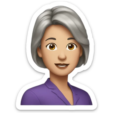 60th birthday Cristina brown hair sticker