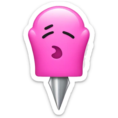 Pink push pin sticker