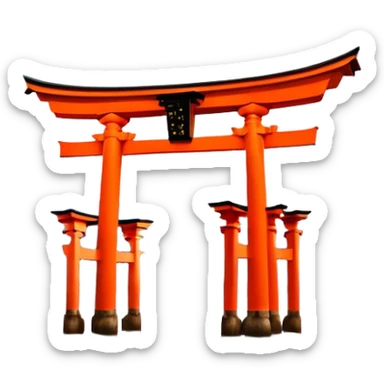 ​Cinematic Realistic Itsukushima Shrine, depicted as the iconic floating torii gate and shrine complex on the water, with vibrant vermilion hues contrasting against the serene blue sea and sky, rendered with intricate architectural details and soft, ethereal lighting that captures its spiritual beauty, sticker