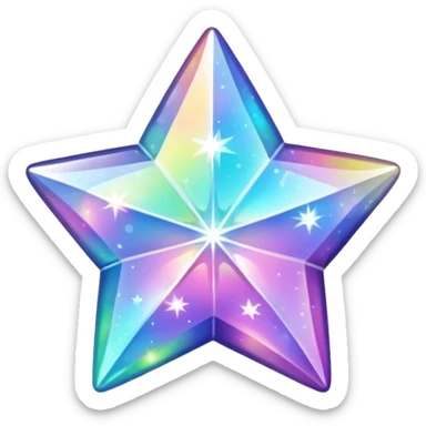 hd sparkly holographic star shaped gem sticker
