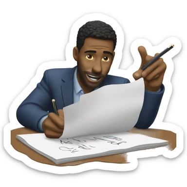 Two white guys signing  sticker