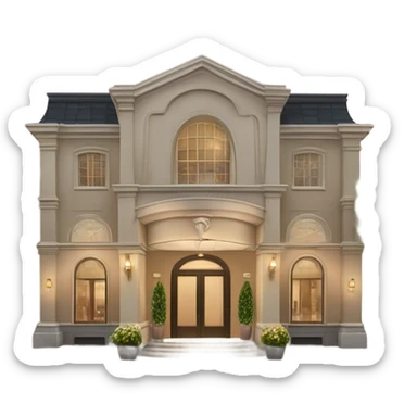 Romantic, upscale restaurant, exterior view  sticker