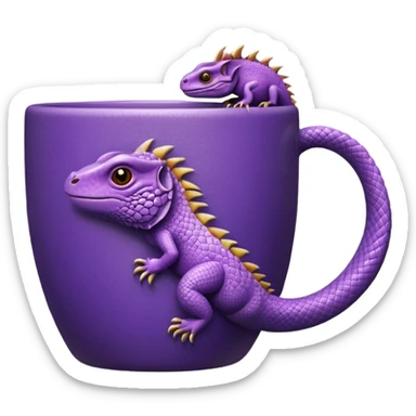 purple iguana cup sticker