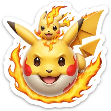genera un emoji que contenga todos los elemntos de pokemon sticker
