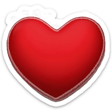 red heart with white lace trim sticker