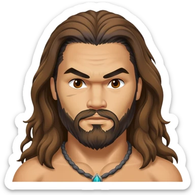 Jason Momoa with long hair and beard sticker