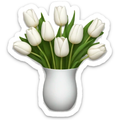 white tulip bouquet  sticker