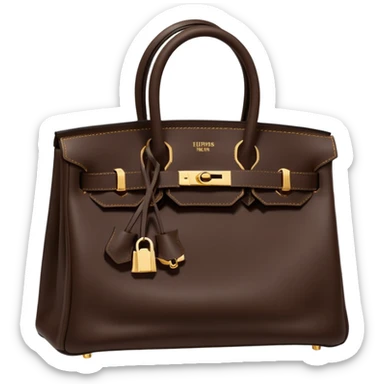 hermes birkin dark brown bag gold hardware sticker