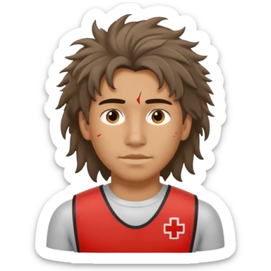 Lifeguard Native American Teenager with messy hair rescuing someone sticker