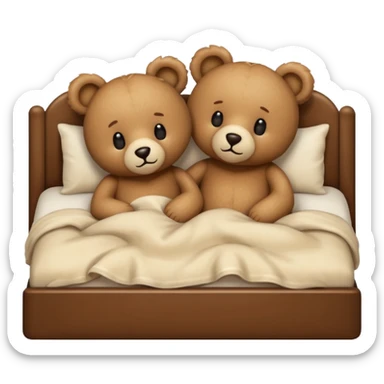Teddy bear couple in the bed sticker