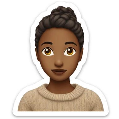 brown eyed girl in sweater sticker