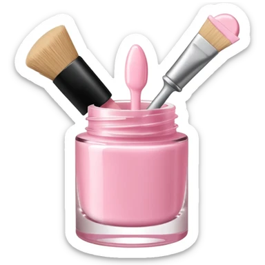 light pink nail polish bottle open brush sticker