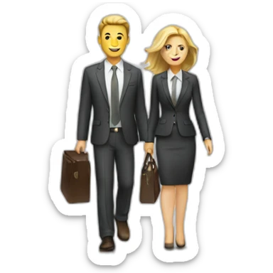 a business trip white couple sticker