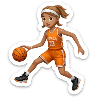 basketball playing girl sticker