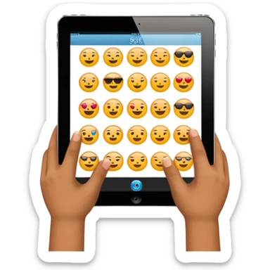 Hands holdholding ipad like emjis sticker