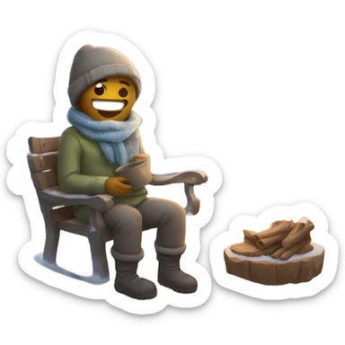 cozy winter snow sticker