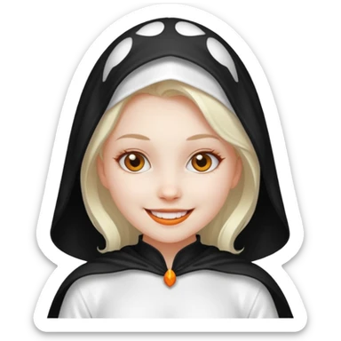 girl with hallowen white costumes sticker