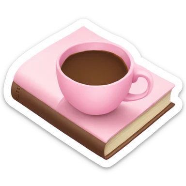 Light pink book with coffee  sticker