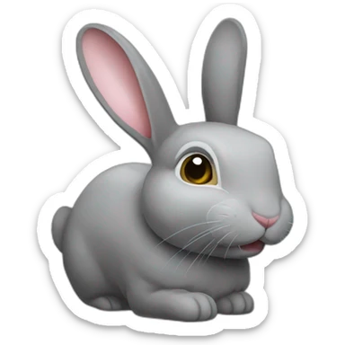 Lapin gris nuque longue sticker