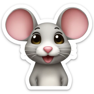 Mouse with heart kiss sticker