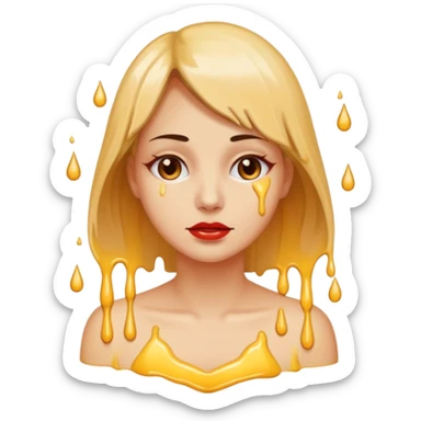 Woman dripping hot wax onto her own skin, controlled pain, ceremonial atmosphere sticker