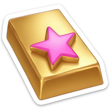 golden ingot with a pink star sticker